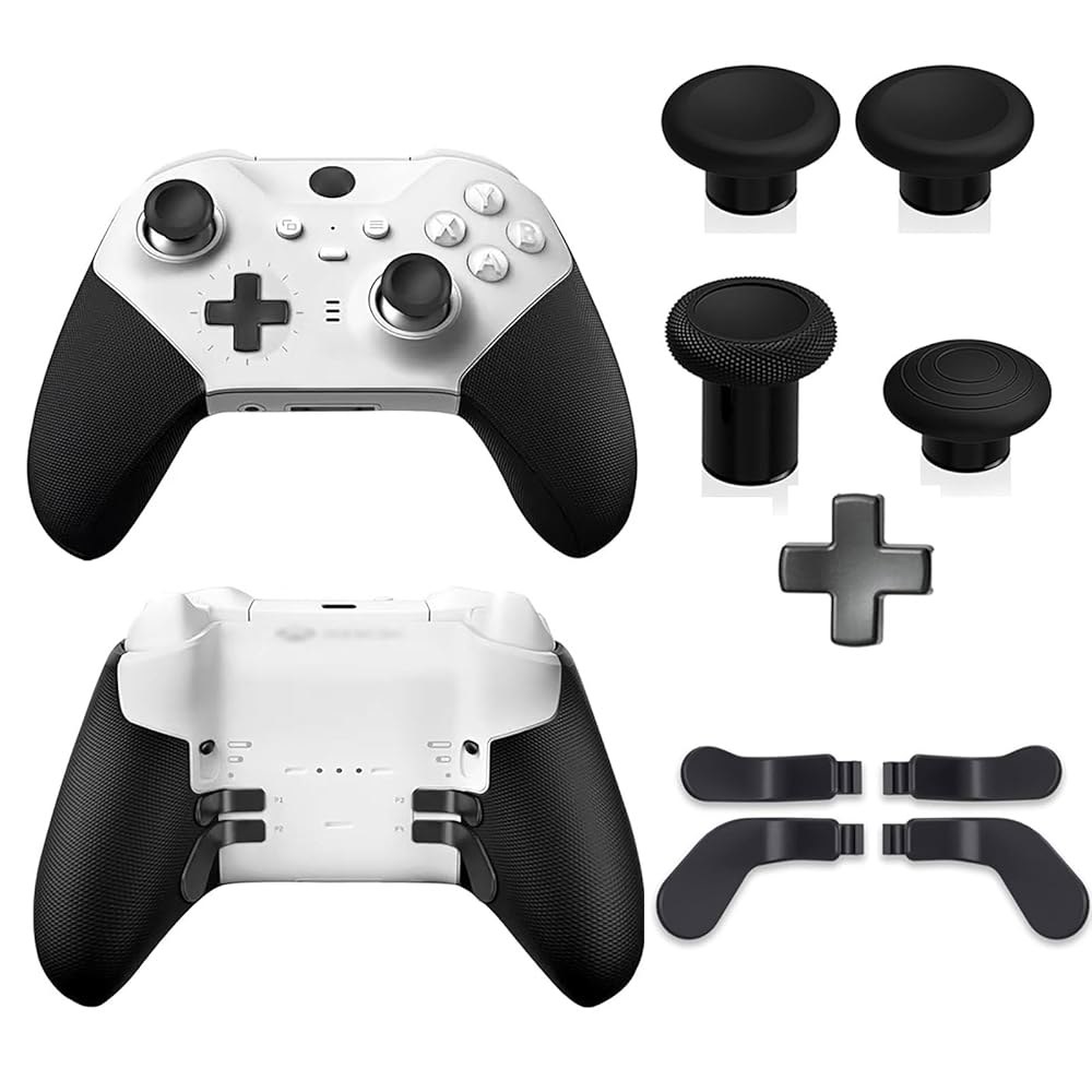 Xbox Elite 컨트롤러 시리즈 2 1개, 4개, 2용 액세서리 스왑 조이스틱 One 코어용 블랙) 표준 썸스틱, 패들 D-패드 포함(올 교체용 팩에는 부품 금속 Black - 상세 이미지 2