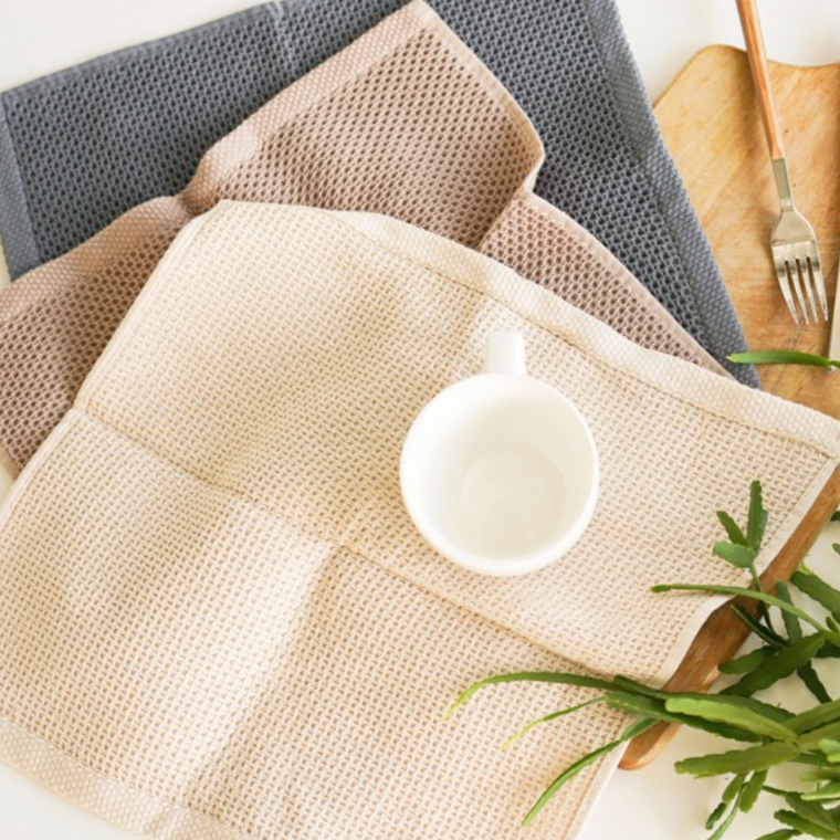 카페 주방 소품 그릇닦는 다용도 순면 와플 행주 - 상품 이미지