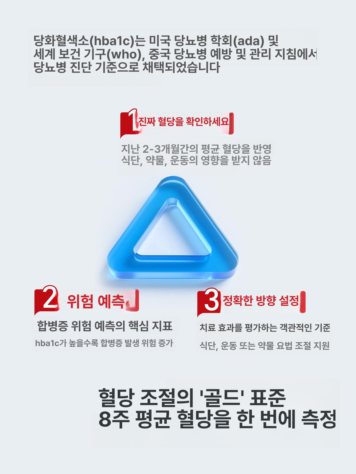 당화혈색소 검사기 글리코헤모글로빈 측정 HbA1c 검사 1단계순펑 +테스트 카드 4개 - 상세 이미지 3