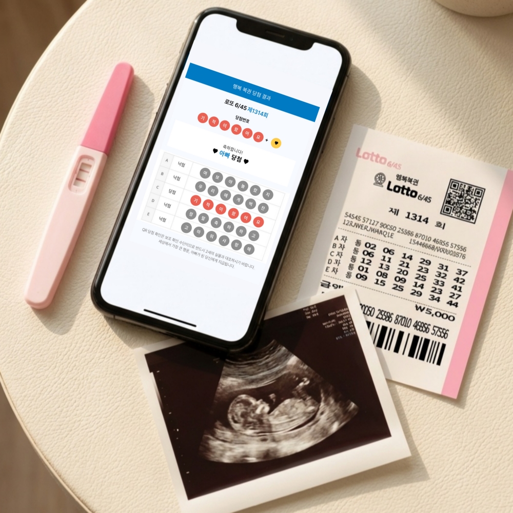 QR 임밍아웃 복권 2세대 로또 6종 남편 부모님 임신 이벤트 서프라이즈 소식 알리기 - 상품 이미지