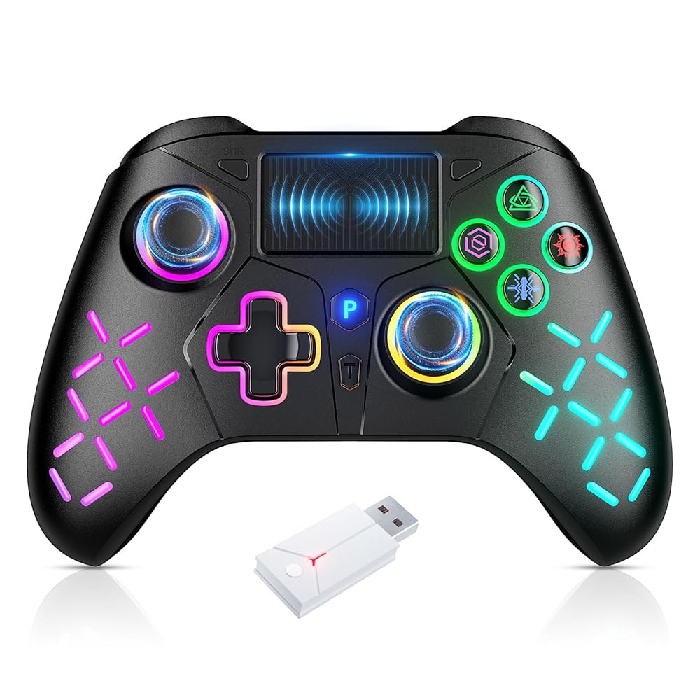 Gamrombo LED Wireless Controller for Marco/Turbo with Slim PS5/Windows, Compatible 2.4G Adapter, Pro - 상품 이미지