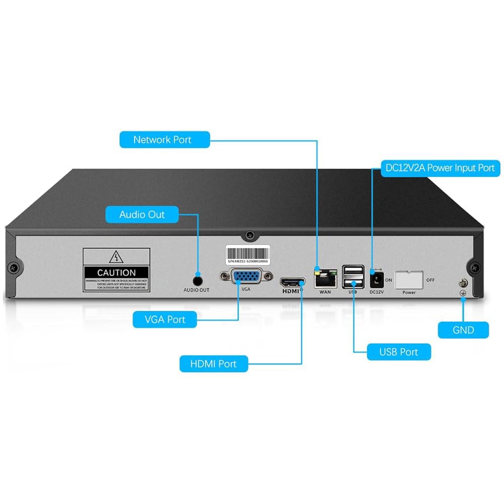 32채널 5.0 메가픽셀 NVR 네트워크 레코더, 최대 IP 드라이브 없음) 하드 비디오 8TB 카메라 지원 x (HDD 5MP 32 8CH NO HDD - 상세 이미지 2