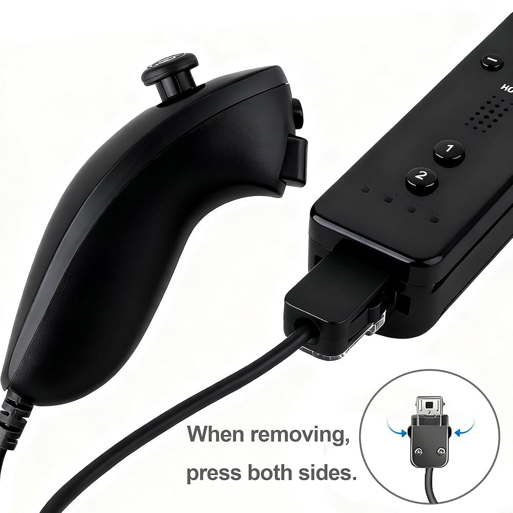 DTianSir 4PCS Wii Nunchuck Controllers WiiU Game Joystick with U Remote Compatible Wii/Wii Gamepads( - 상세 이미지 3