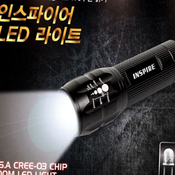 고성능 led 손전등 휴대용 충전식 손전등 플래시 야간용 등산 - 상품 이미지