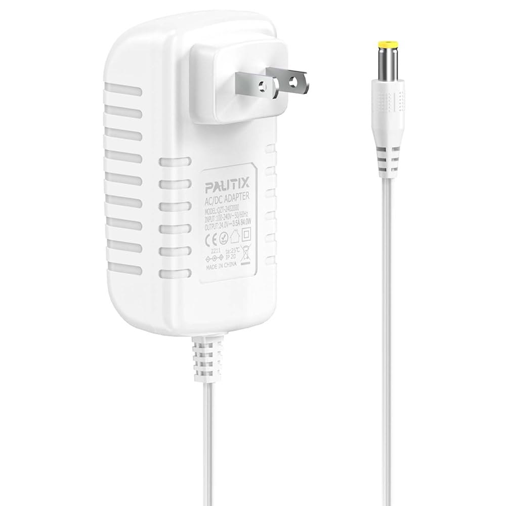 PAUTIX 24V DC 전원 공급 미국 컨버터 2.1mm AC 입력 24볼트 CCTV 카메라용 100-240V - 5.5 LED 84W 플러그 어댑터 3.5A 변압기 x 스트립, - 상품 이미지