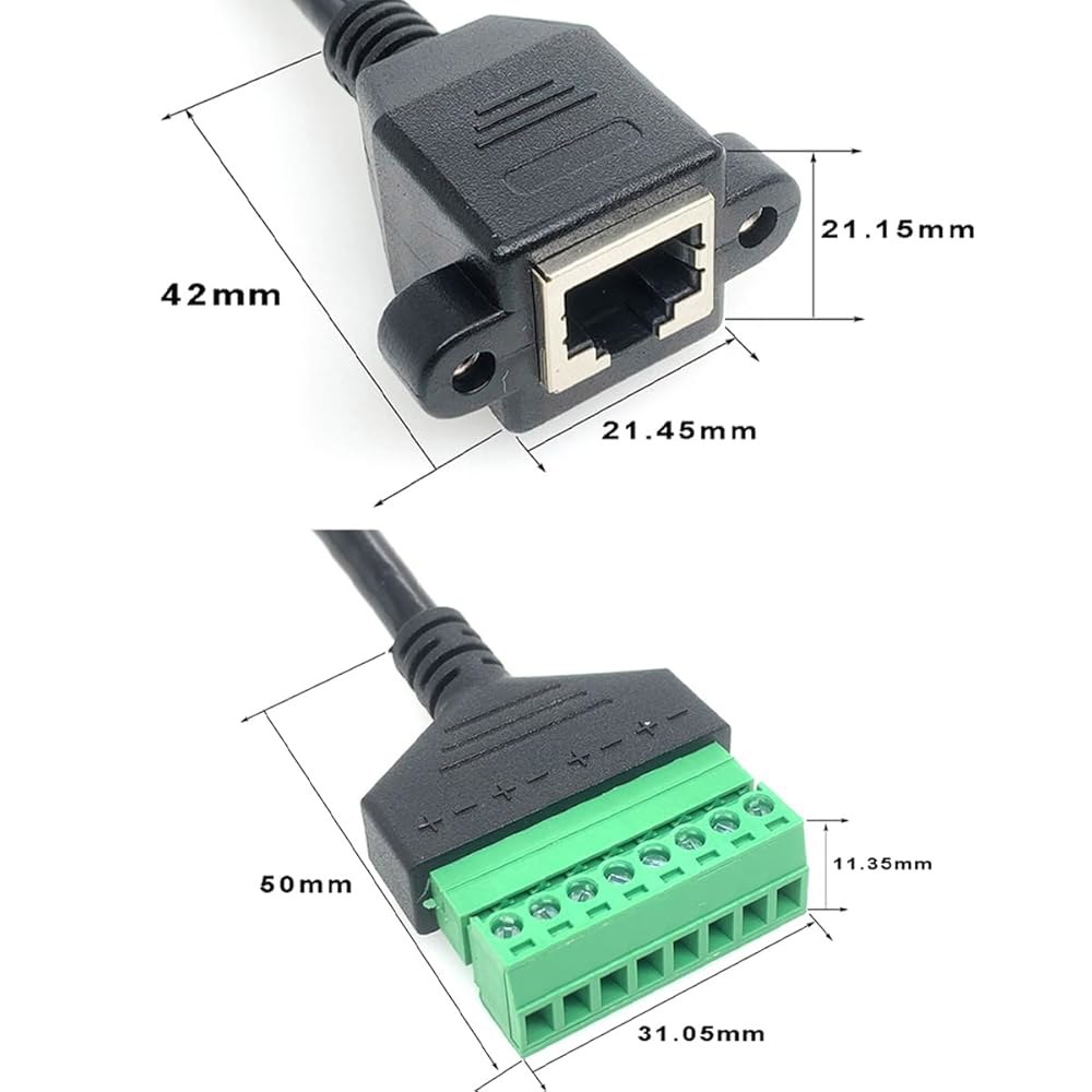 Teansic 4피스 0.3m(1피트) RJ45 암 터미널 Cat5 커넥터, 네트워크 이더넷 코드(암) 8핀 익스텐더 - 연장 CCTV UTP 어댑터 Cat6 DVR 플러그 AV - 상세 이미지 3