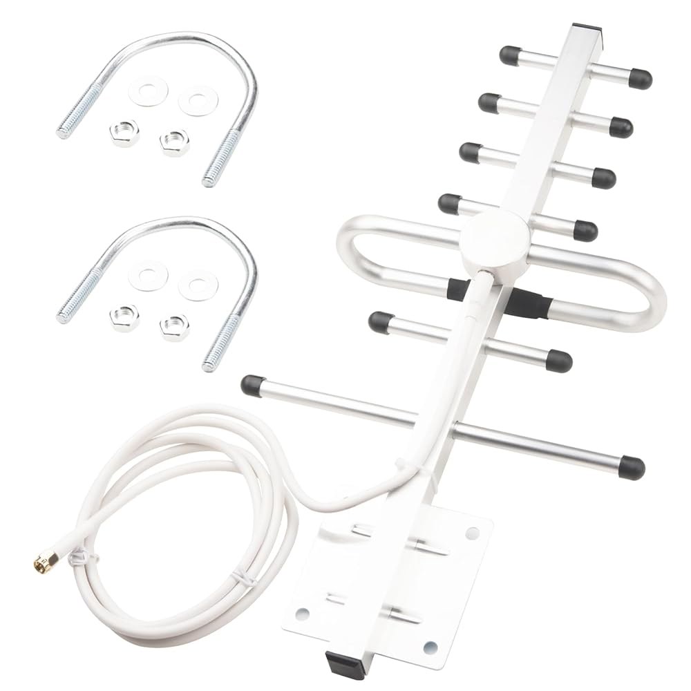 Boobrie Yagi 지향성 안테나 698-2700MHz 보안 야외 부스터 수 라우터 신호 RG58 LTE/5G 케이블 셀 Wi-Fi 1.5m(5피트) 카메라용 게인 SMA 범용 - 상품 이미지
