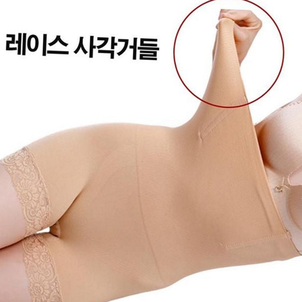 하이 레이스 사각 거들 심리스 여자 보정 속옷 신축성 팬티 - 상품 이미지