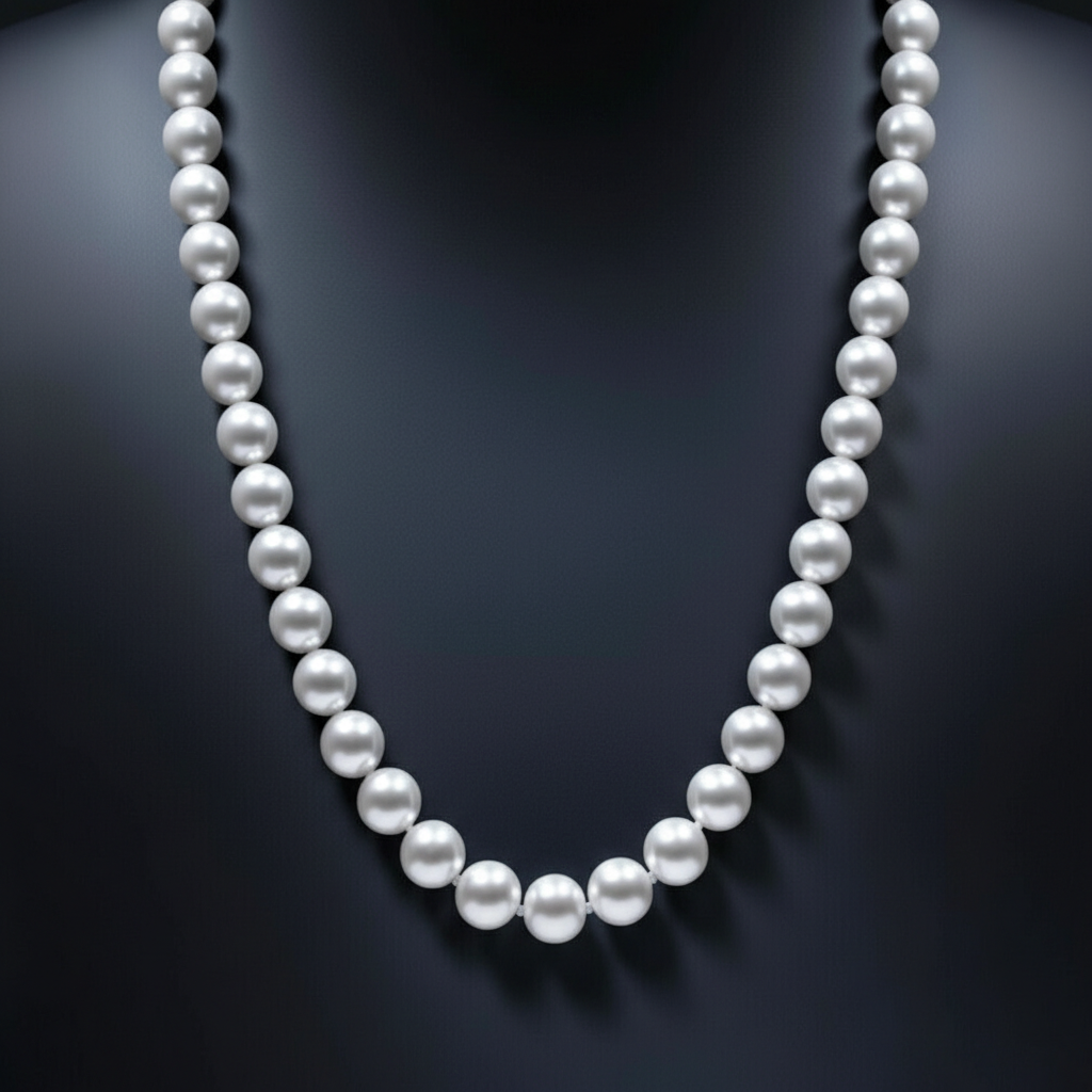 8.0mm,10mm 담수진주 목걸이(실버톤)AAA+ - 상세 이미지 4