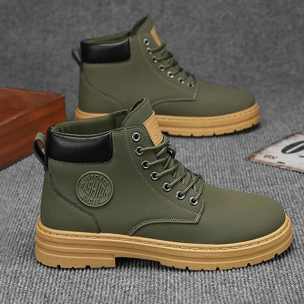 키높이 남성 워커 부츠 데 남자 레이스업 워커 앵클 가죽
