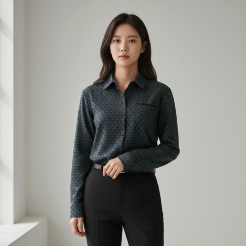 엄마옷 조이마담 J3388 지그재그 패턴 스트링 자켓 중년여성의류 - 상품 이미지
