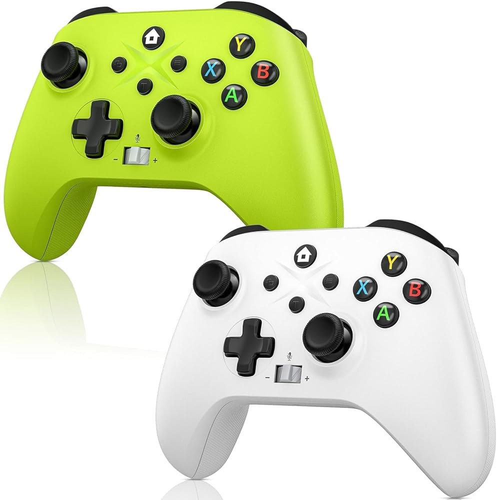 Nonbliep 2 Pack for Xbox to Controller XS, Wireless Vibration with Audio Series 2.4GHz Green+White - 상품 이미지