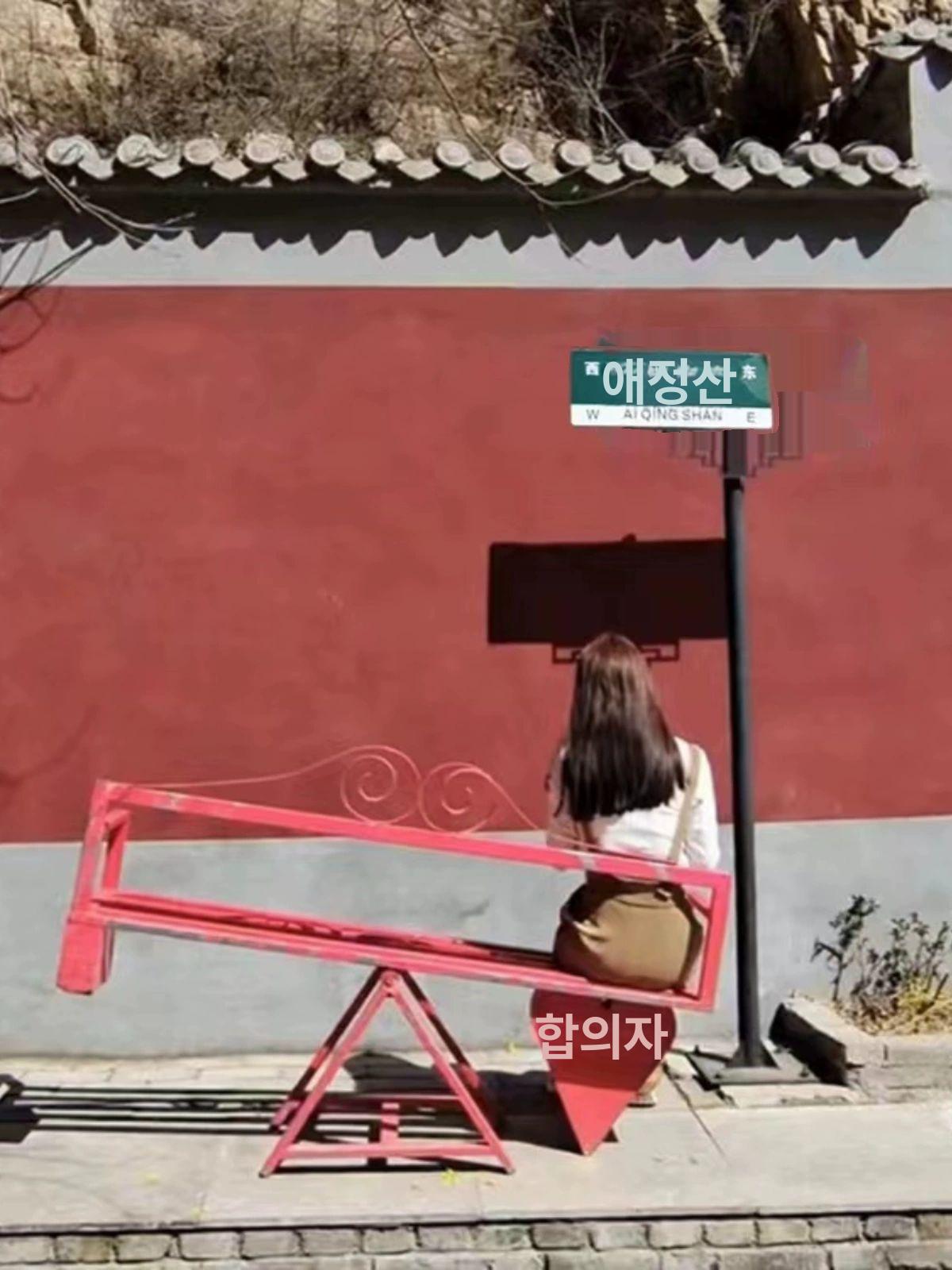 철제 야외 벤치 카페 가든 시소 마당 공원 조형물 펜션 커플 촬영 의자 - 상세 이미지 2