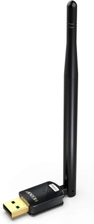 EDUP [해외]PC용 EDUP USB WiFi 어댑터 무선 네트워크 150Mbps 고이득 6dBi 안테나 지원 데스크톱 노트북 Windows 11/10/ 8.1/7/ XP와 호환 검정
