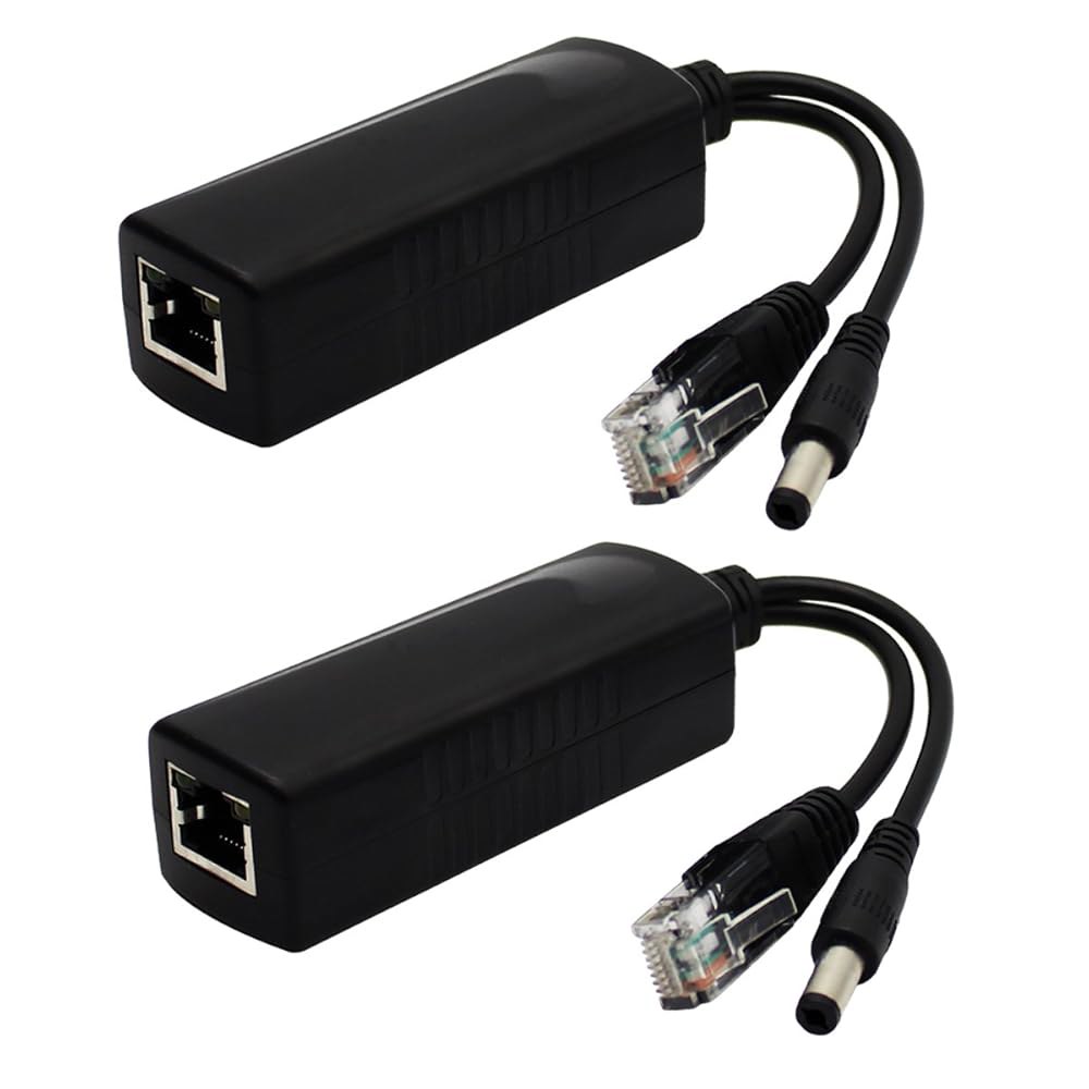 AV-PS12 액티브 PoE 스플리터 어댑터, 출력, 2팩 및 10/100Mbps, 기타용, 12V IP IEEE Voip 802.3af 준수, 폰 카메라 AP DC - 상품 이미지