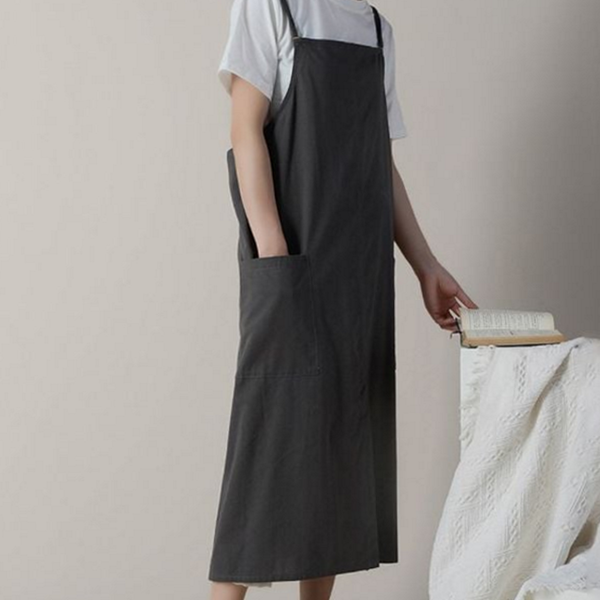 데일리 여성 앞치마 주머니 롱 앞치마 원피스형 주방