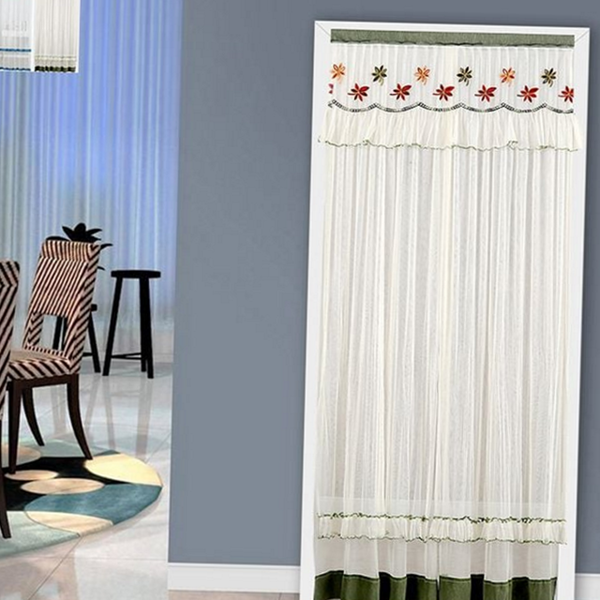 레이스 주방 가림막 커튼 자수 방문 가림막 커튼 현관 긴문