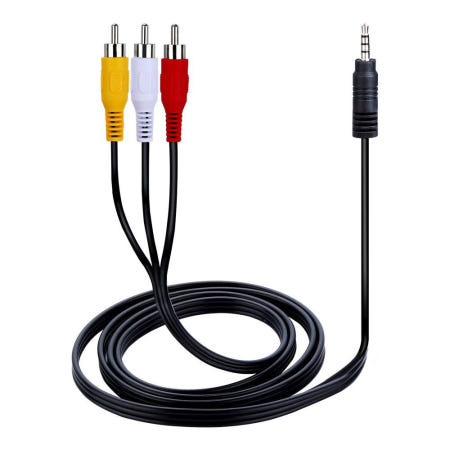 [해외]axGear AUX 남성 3.5mm ~ 3 RCA AV 오디오 비디오 컨버터 케이블 TV 코드 어댑터 와이어