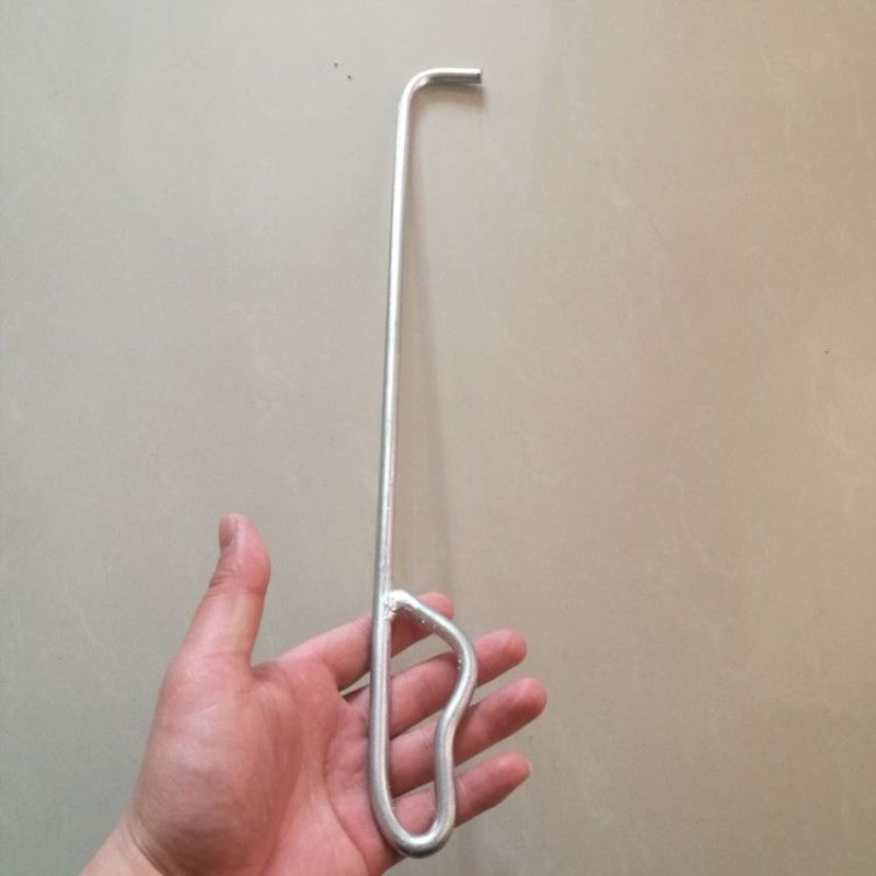 셔터 고리 막대 개폐기 업소용 갈고리 후크 장대 막대기 길이 50cm 두께 8mm - 상품 이미지