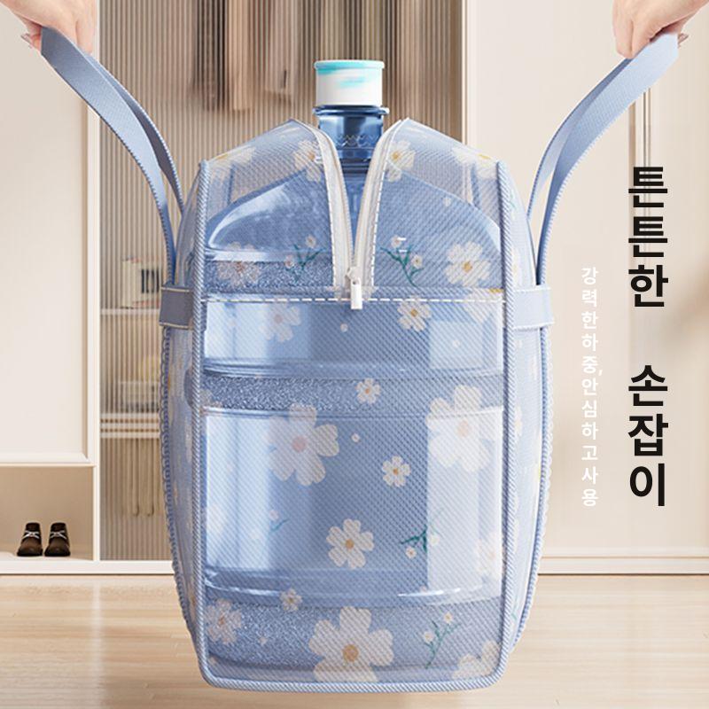대용량 직조 이불 가방 정리 원단 보관 옷 이동 블루데이지 소형 50 x 25x30 1개 - 상세 이미지 4