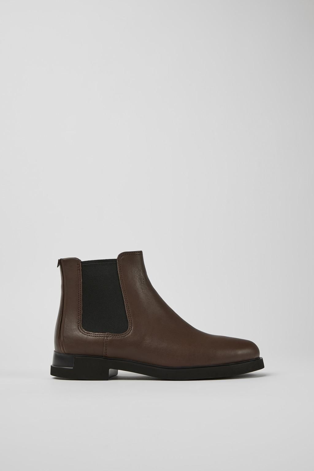 캠퍼 브라운 레더 여성 첼시부츠 Iman K400299-020 BROWN