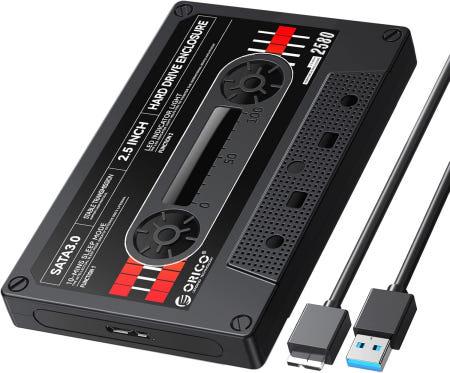 ORICO 2.5인치 하드 드라이브 인클로저 SATA-USB3.0 DIY 스티커 외장 HDD 7/9.5mm SSD Xbox PS4 삼성 WD Seagate와 USB3.0-BK
