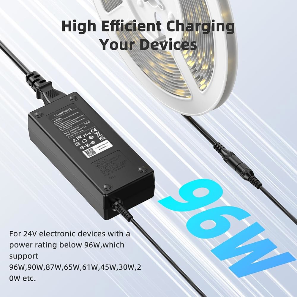 24V DC 전원 공급 장치, 카메라, 변압기, HD 디스플레이용 AC 1A LED 5A - 100-240V 조명, 프린터 5.5x2.1mm 4A 어댑터 장치 포함 CCTV 2A - 상세 이미지 3