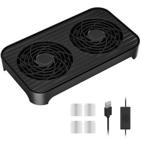 [해외]GSCOLLER X4 조용한 USB 냉각 팬 원터치 스위치가 있는 고속 듀얼 140mm PC 라우터 노트북 수신기 앰프 DVR 플레이스테이션 Xbox 컴퓨터 캐비닛 Blac