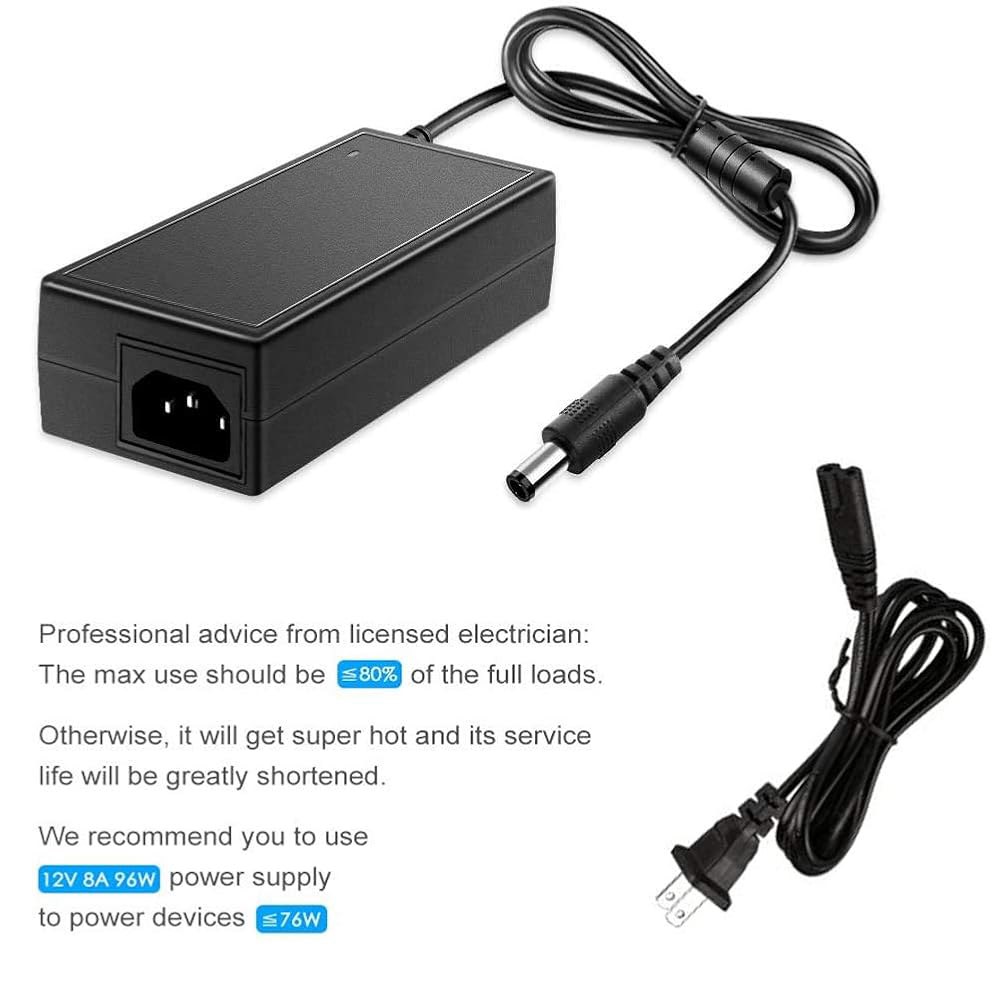 JOYLIT 12V 8A 전원 공급 12볼트 X 8Amp 스트립, CCTV 변환, DC 장치 2.1 110V-240V 코드 1.1m(3.5피트) AC 조명 어댑터, 변압기로 카메라 - 상세 이미지 3
