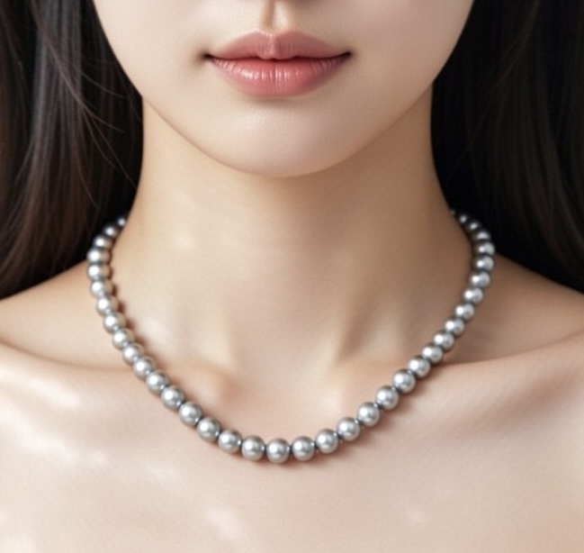 8.0mm,10mm 담수진주 목걸이(실버톤)AAA+ - 상세 이미지 2