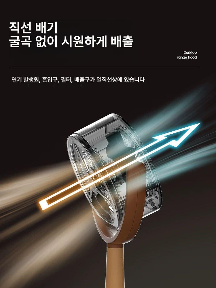 미니환풍기 탁상형 레인지후드 제거 테이블 흡입 원룸 직결형 탁상용 가정용 테이블용 - 상세 이미지 4