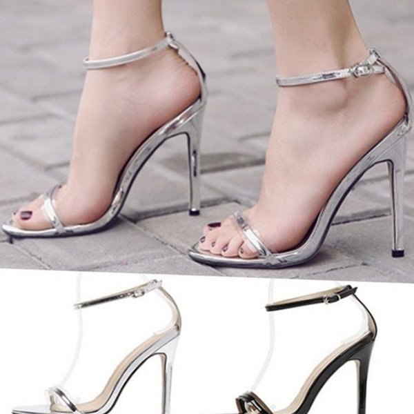 하이힐 여자 샌들 힐 발목 여성 스트랩 샌들 여름 구두