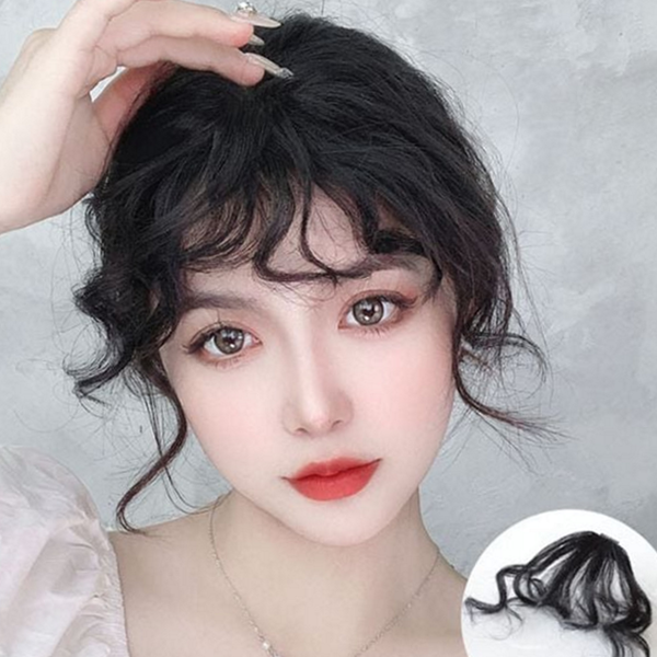 데 웨이브 앞머리 가발 내추럴 곱슬 앞머리 가발 똑딱이 고열사 - 상품 이미지
