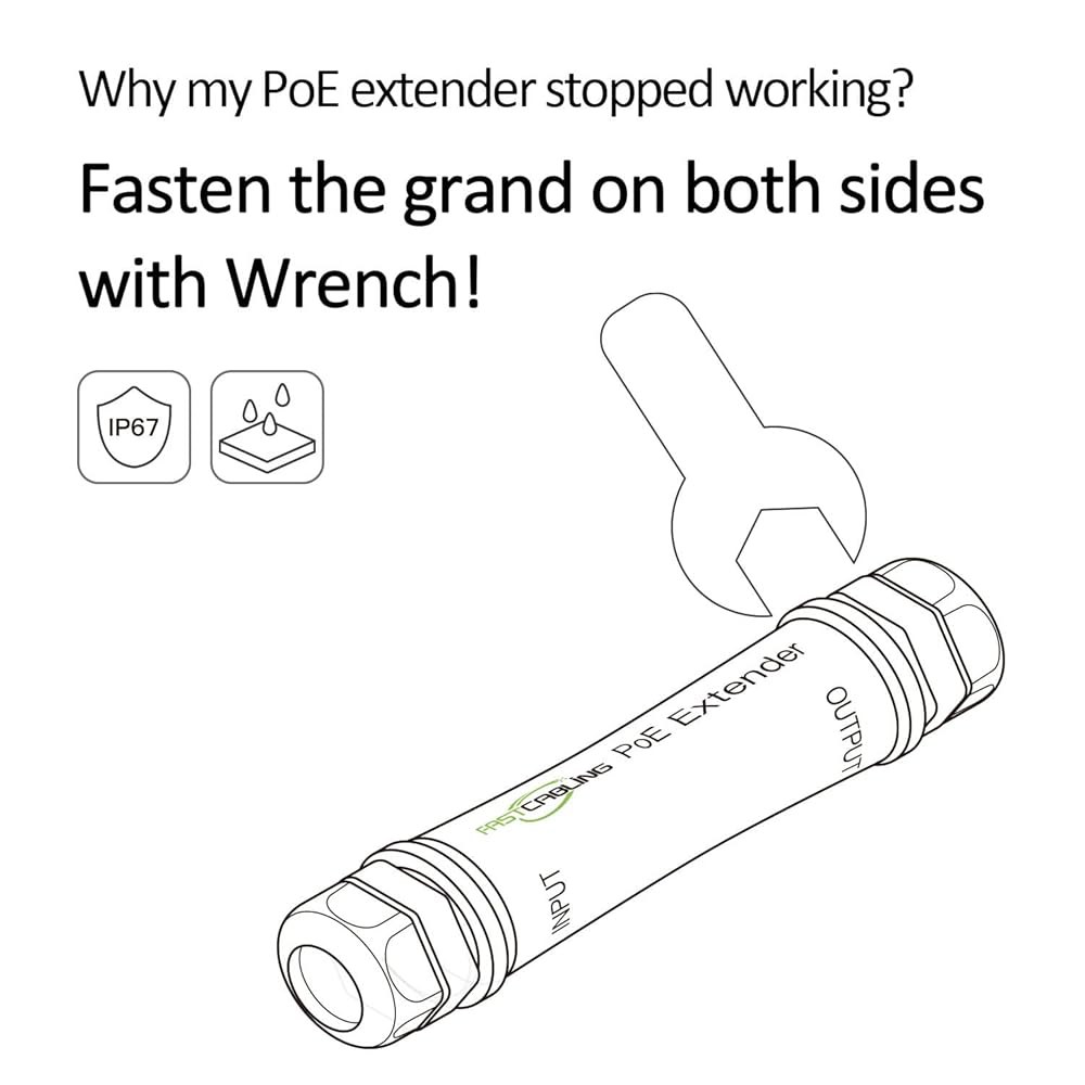 FASTCALBING IP 카메라용 방수 다이렉트 PoE 제한, 거리 브레이킹 리피터, 익스텐더, 플레이 100m PoE+, 802.3af/at/bt, IEEE 연장 이더넷 앤 - 상세 이미지 3