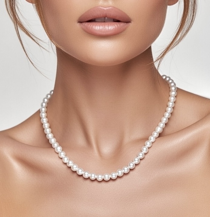 14K 골드 장식 4.5mm/5.5mm 담수진주 목걸이 AAA+ - 상세 이미지 2