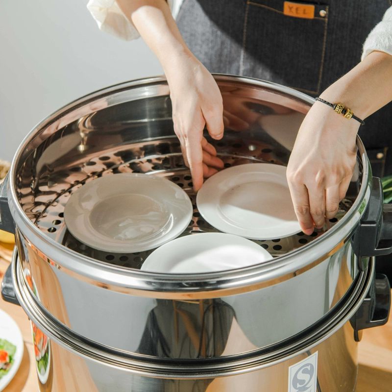 대형 가정용 찜솥 찜판 홑겹 업소용 찐빵 생선 만두 35cm 대형 찜기 바구니 - 상품 이미지