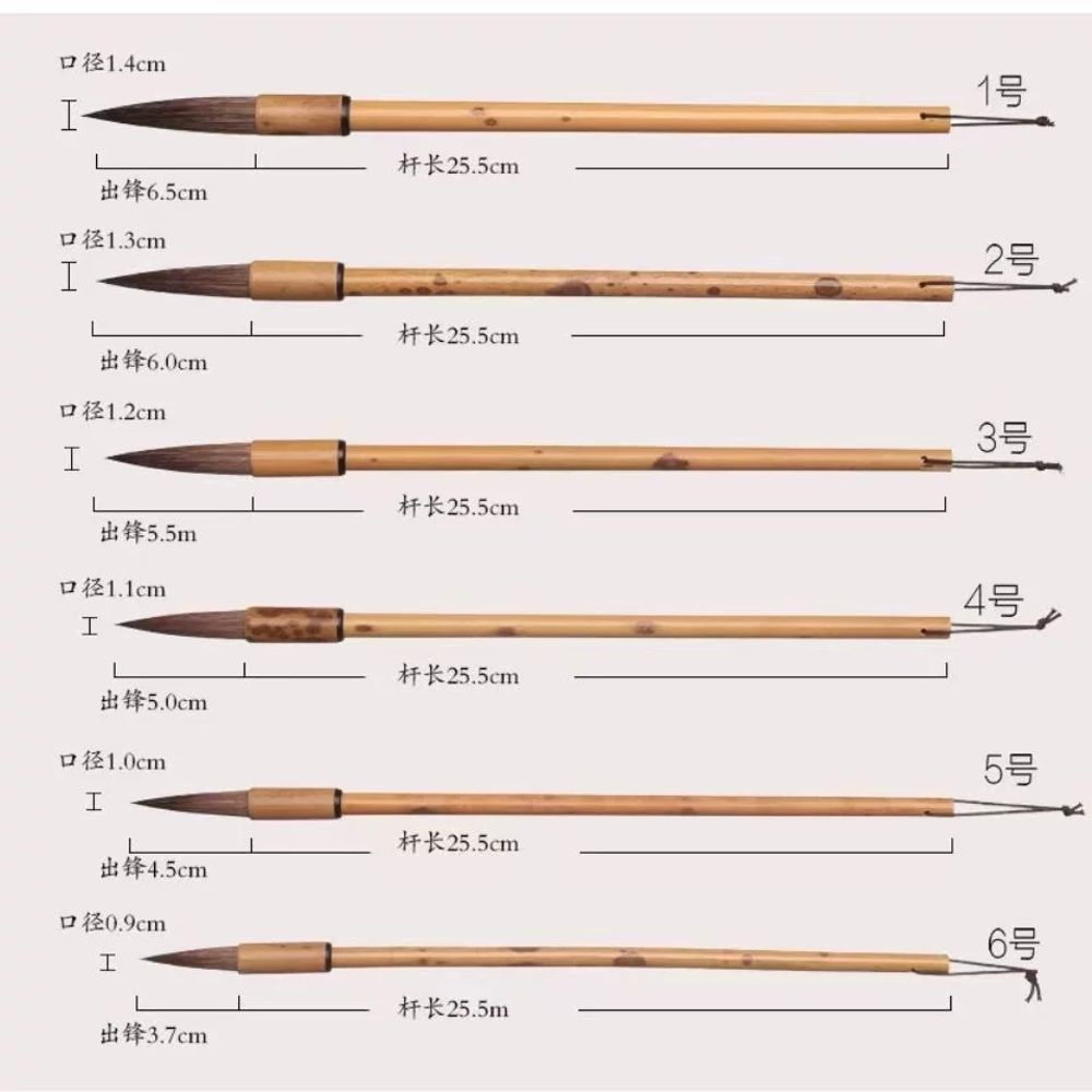 수염붓 대중소 세필 서예용 공필 붓글씨 필방 - 상세 이미지 5