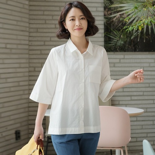 엄마옷 조이마담 T51336 아웃포켓 남방 셔츠 중년여성의류 - 상품 이미지