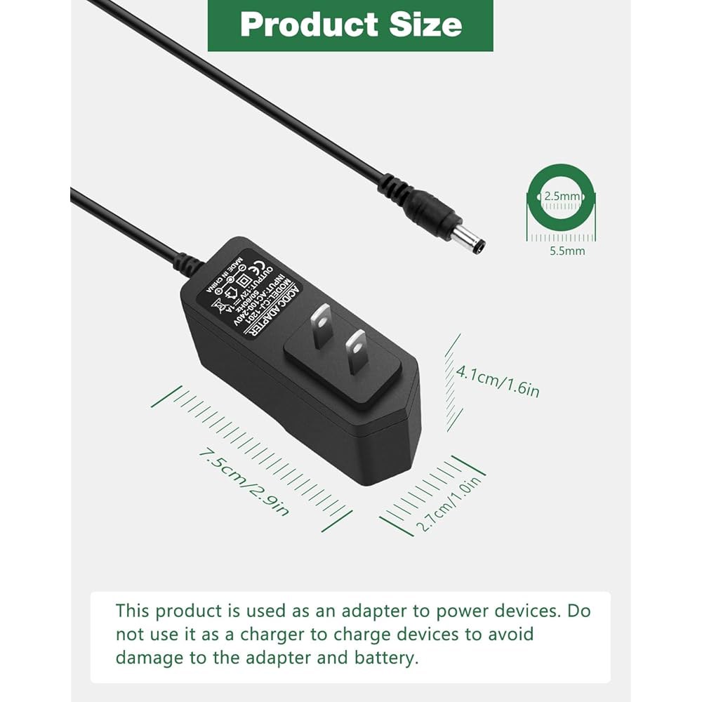 5팩, 12V 1A DC 전원 100-240V 보안 공급 조명 코드, 카메라 라우터 어댑터 스트립 400mA 팁 1000mA 500mA AC CCTV 5.5x2.5mm LED 스피 - 상세 이미지 3