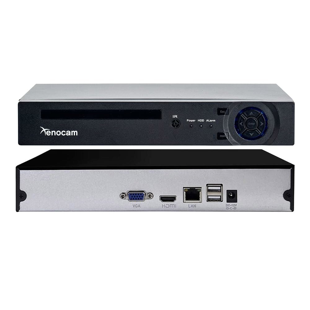 Xenocam 9채널 네트워크 비디오 레코더 카메라 백업 H.265 9CH 앱/이메일 HDMI용 레코드 압축 NVR 및 알람 24/7/모션 모션 알림 VGA IP 5MP/4MP/3 - 상품 이미지