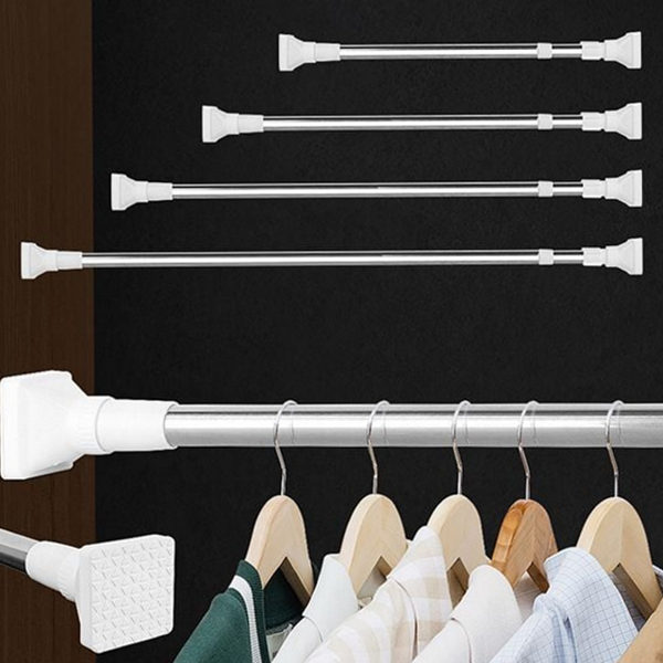 강력 사각 압축봉 옷걸이 길이 조절 옷장봉 틈새 드레스룸