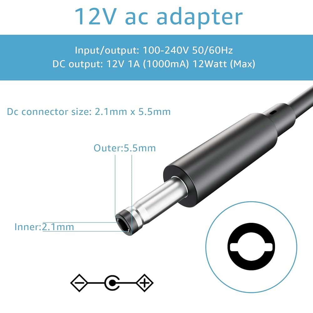 12V1A 보안 카메라 전원 공급 삼성 1A Wisenet Lorex 코드와 Night Owl 플러그인 100-240V AC Swann to 1000mA 호환 5.5x2.1mm - 상세 이미지 3
