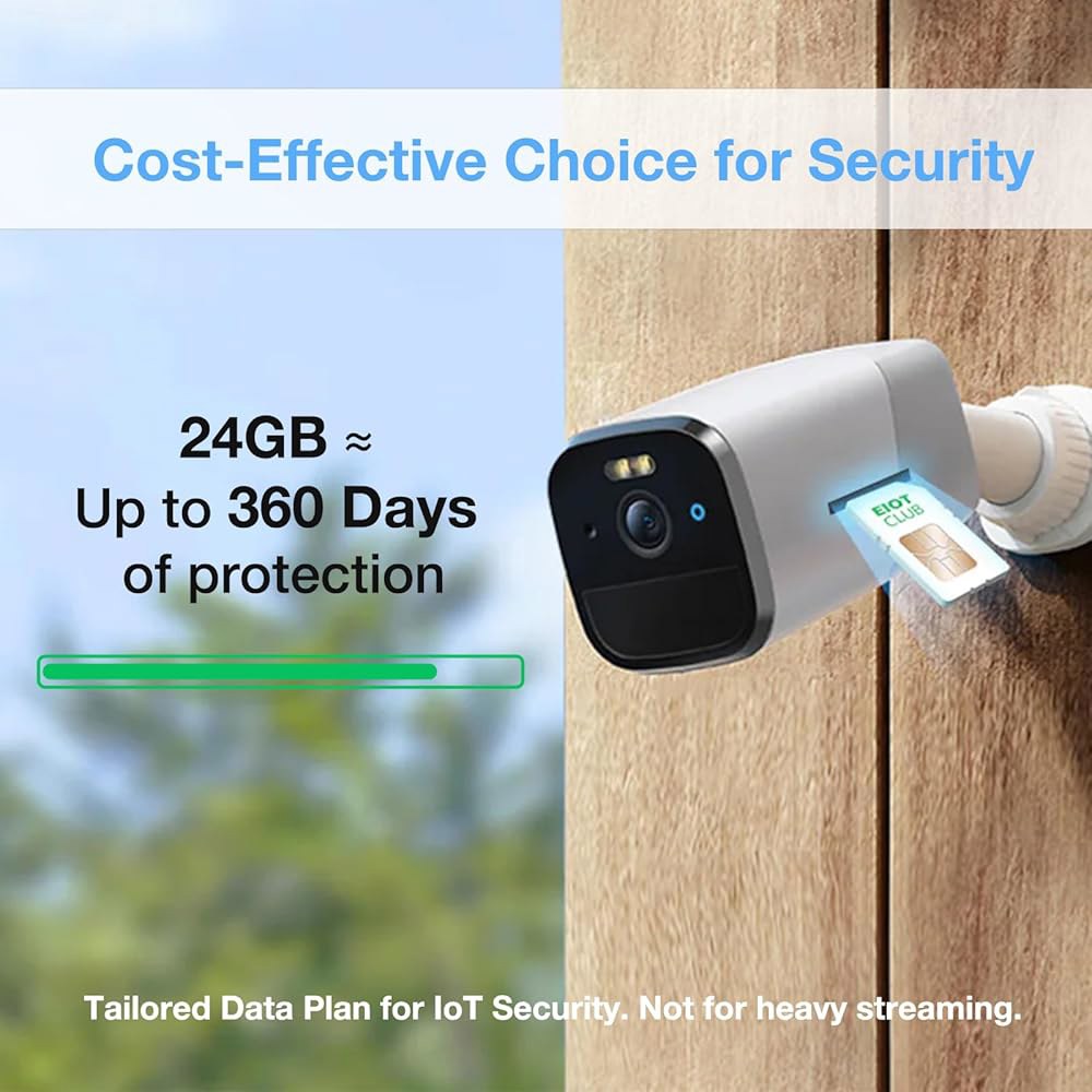 EIOTCLUB 5G/4G LTE 보안 카메라용 없음) 24GB 위한 네트워크와 SIM 연결 카드 건설 - 360일 이외의 Wi-Fi 미국 데이터 수 작동 현장 신뢰할 (농장, - 상세 이미지 2
