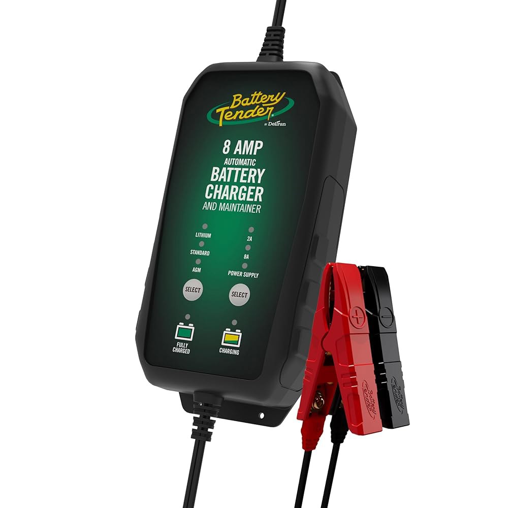 배터리 텐더 파워 8AMP / 2AMP 12V 충전기 및 유지보수 u2013 고속 충전, 전원 공급, IP65 내후성 납산, AGM, 젤, 리튬과 호환 - 022-1005-DL-W - 상품 이미지