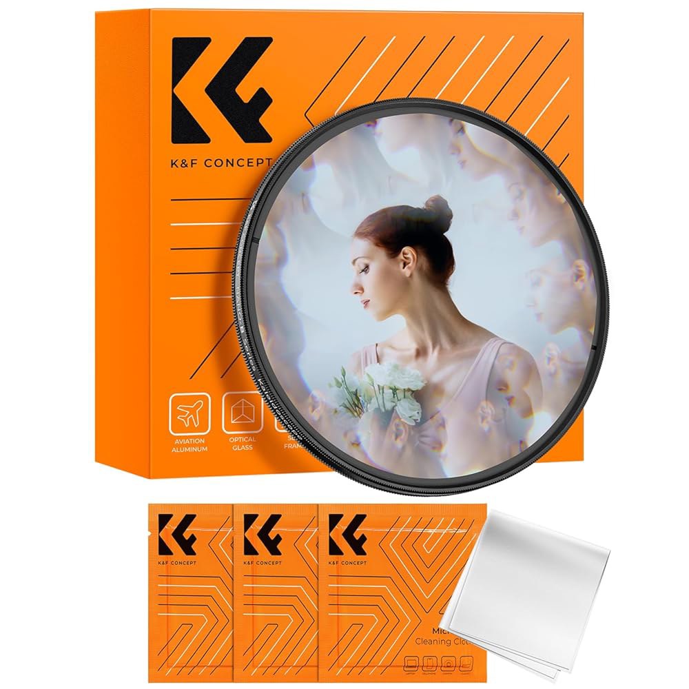 K&F 컨셉 67mm 경 필터, 특수 효과 필터 카메라 렌즈용 다중 굴절 피사체가 있는 프리즘 크리스탈 유리 58mm - 상품 이미지