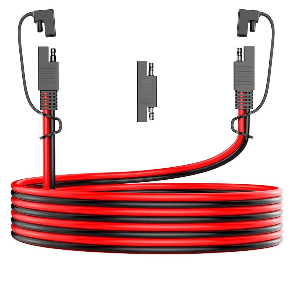 BBHEJJ 12AWG SAE 연장 케이블, 10FT 커넥터 태양광 패널, 배터리, 오토바이, 자동차, RV, 트럭용 극성 리버스 어댑터가 있는 퀵 디스커넥트 와이어 하네스 - 상품 이미지