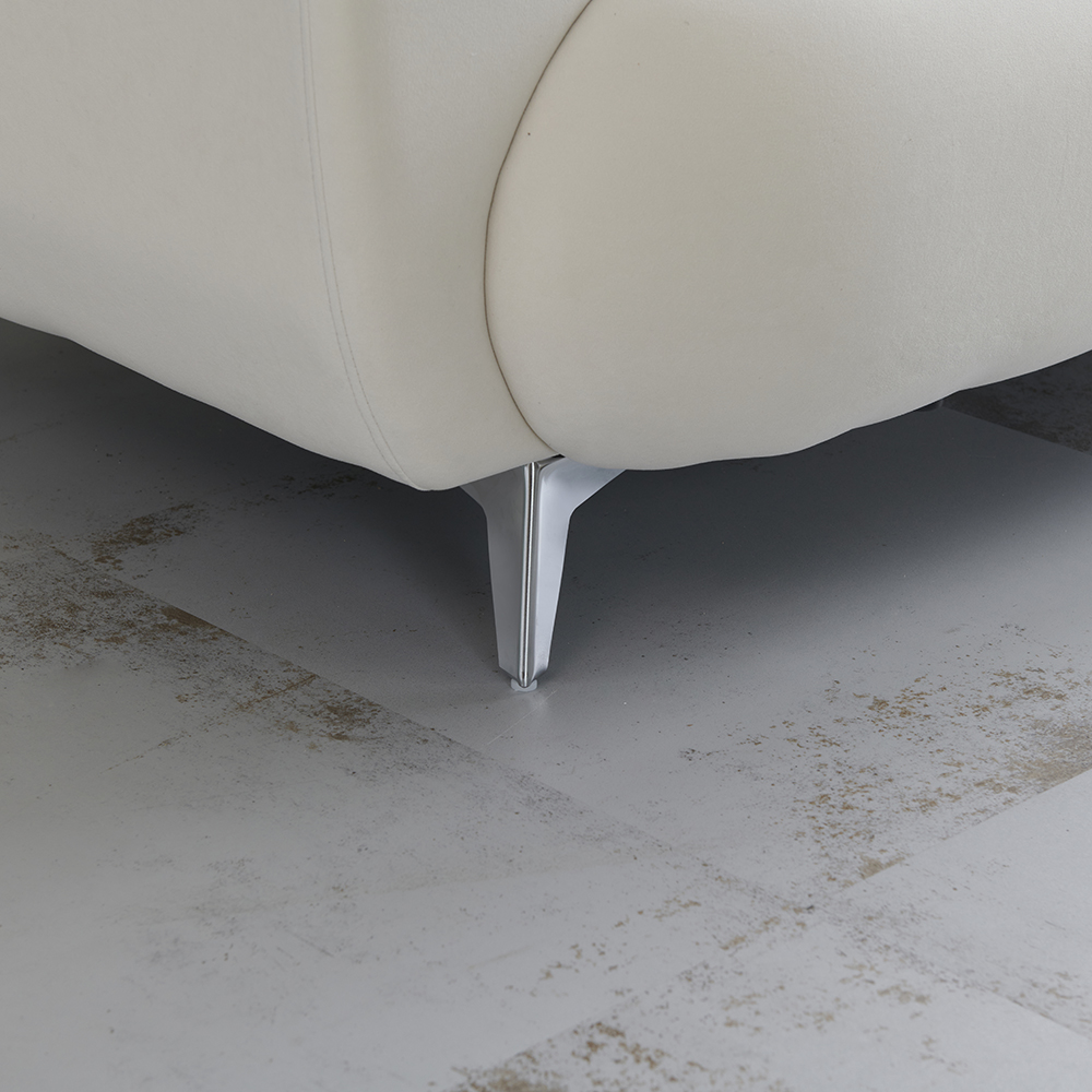 패브릭 소파 스툴미포함, 아이보리, 2인용