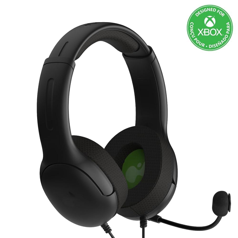 PDP 게이밍 LVL40 스테레오 헤드셋 잭 블랙 노이즈 마이크 헤드폰 3.5mm 캔슬링 온이어 Electric Carbon - 상품 이미지
