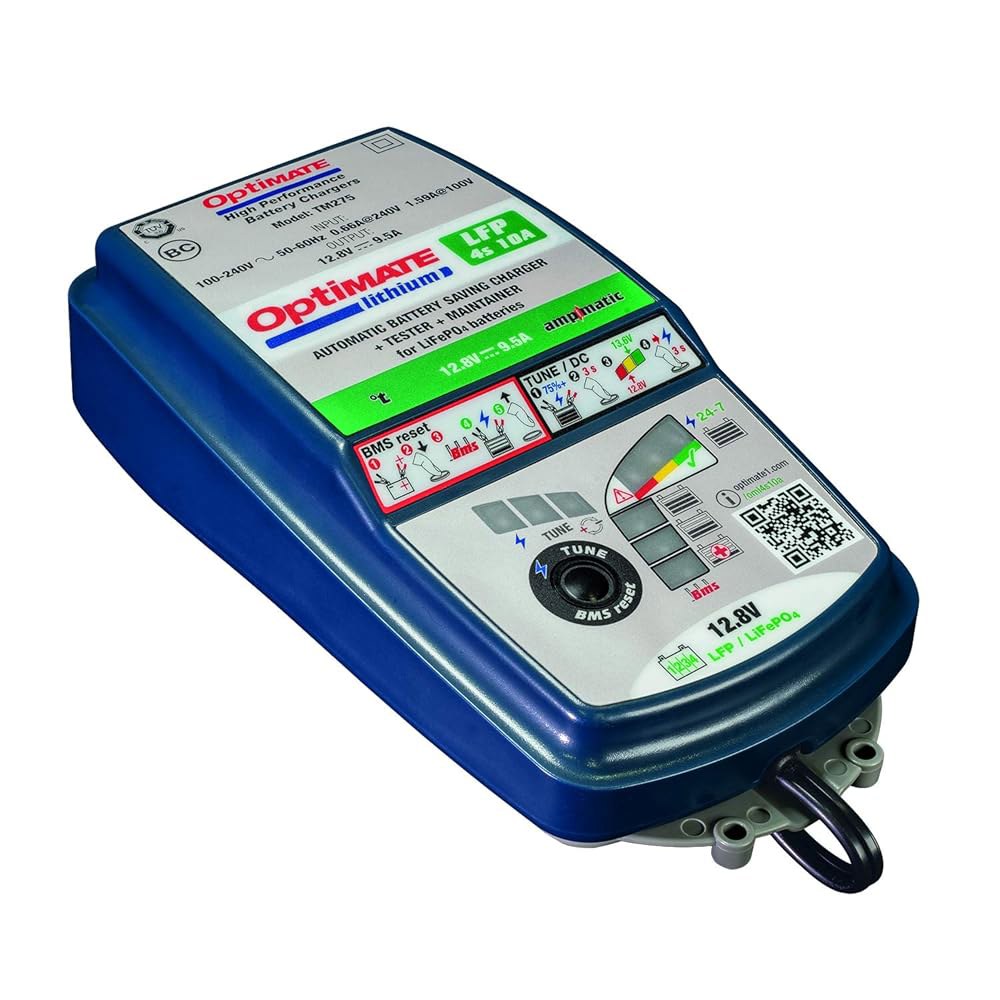 테크메이트, 리튬 4s 10A, TM-275v2, 10단계 12.8V 10A 밀폐형 배터리 절약 충전기 및 유지보수 최적화 - 상세 이미지 2