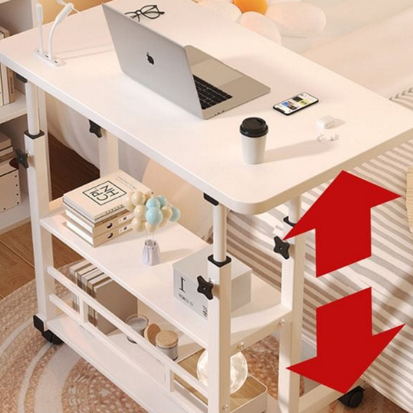 다용도 높이 조절 테이블 바퀴 이동식 사이드 테이블 침대 책상